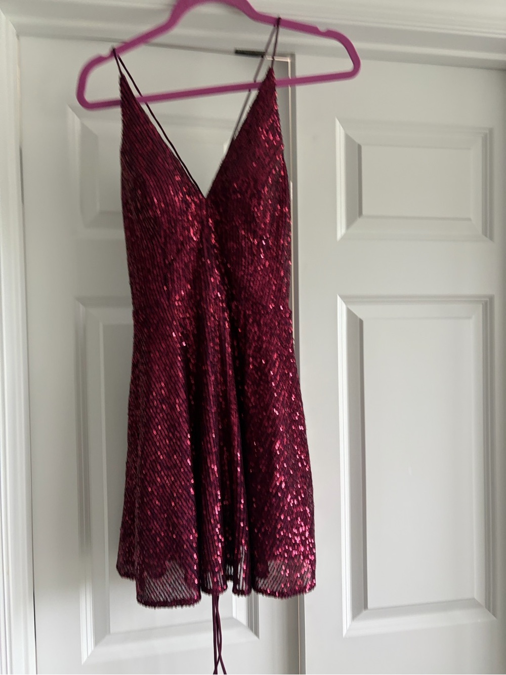 Blondie Nites Burgundy Sequin Slip Dress